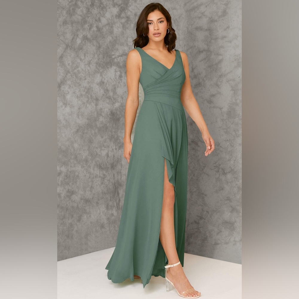 Azazie Kori #Bridesmaid Dresses A-Line Pleated Chiffon Floor-Length Dress